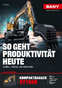 SANY Europe Baumaschine SY155U Broschüre Cover